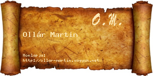 Ollár Martin névjegykártya